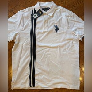 U.S. Polo Assn. White Polo with Black Accents
